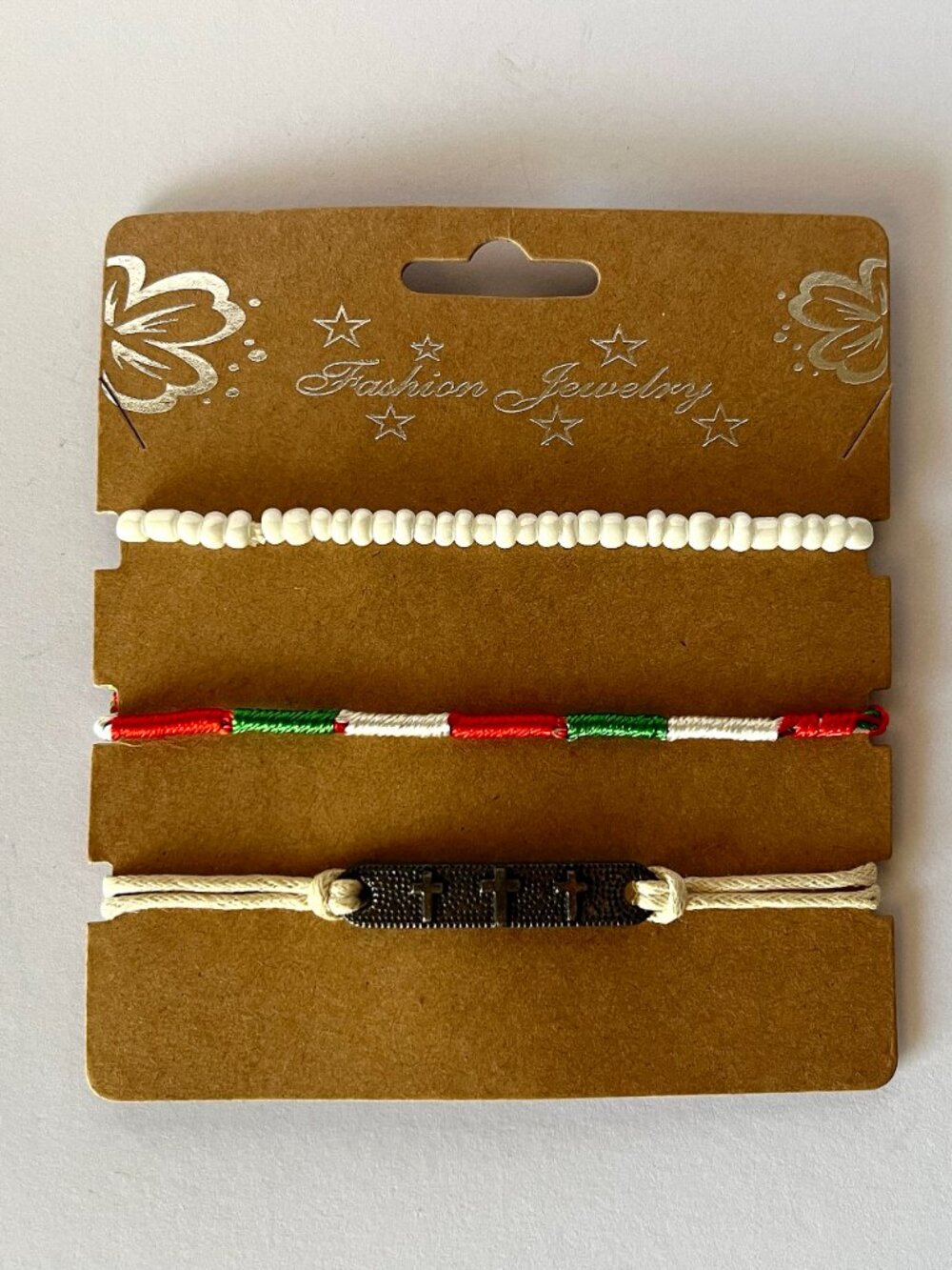 3 String Bracelets Boho Shabby Chic Religious Brand New One Size Fits Most
